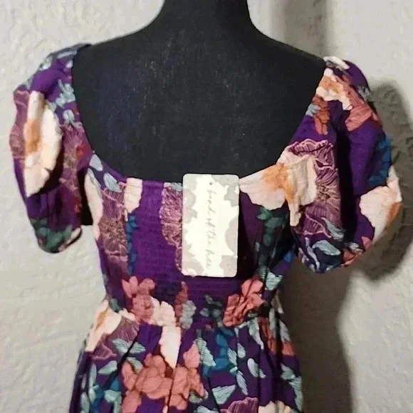 Band of the Free NWT MINI DRESS iimee purple smoked flowy"s - Picture 7 of 14